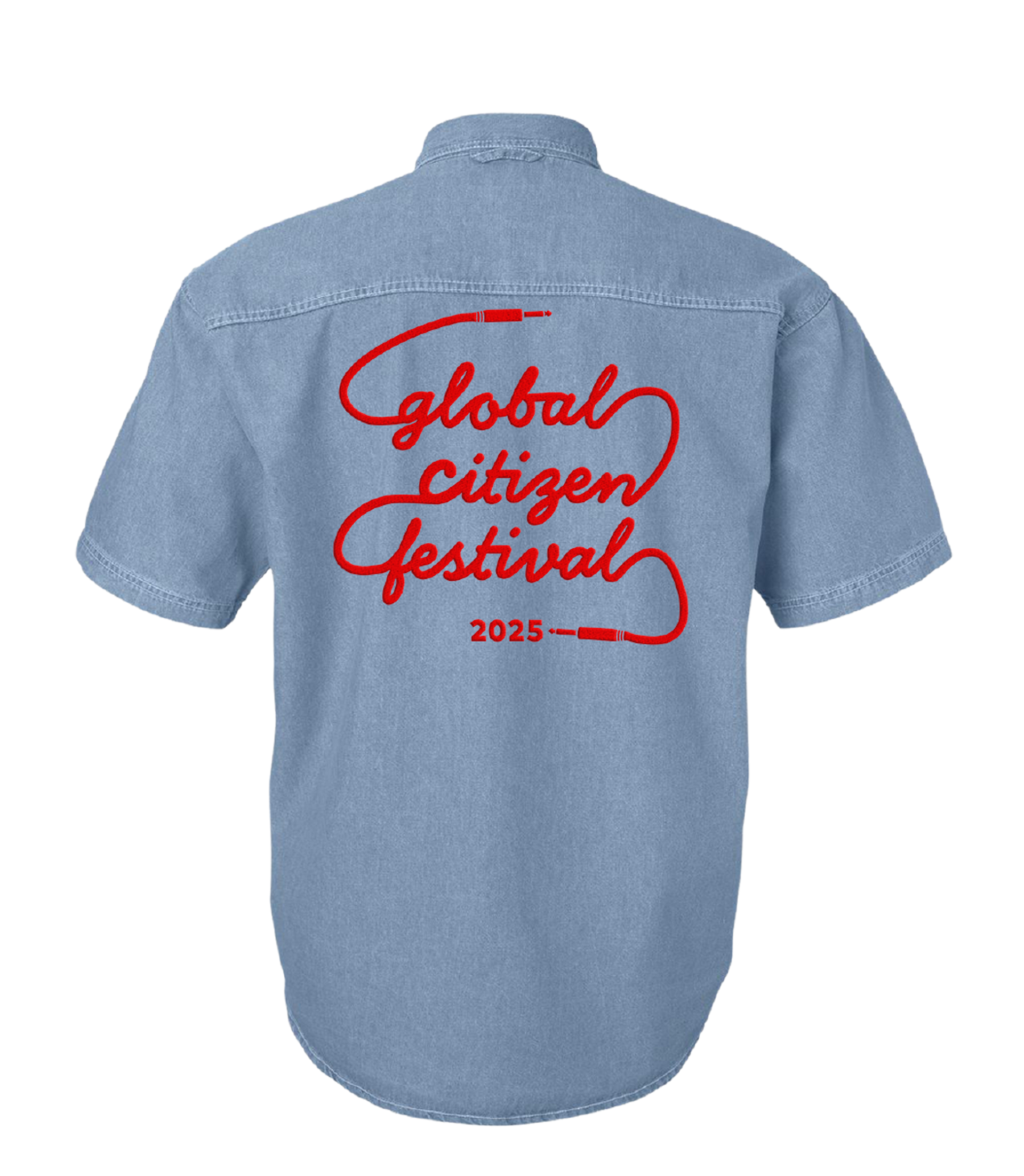 prunegoldschmidt シャツ GCF 2025 Embroidered Short Sleeve Denim Shirt – Global Citizen